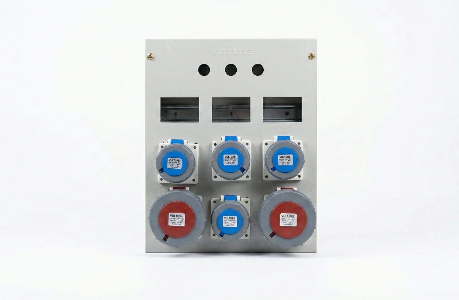 Wall-Mounted Industrial Socket Boxes (Metal Power Distribution Enclosures)